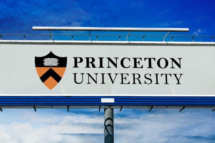 Advertisement billboard displaying logo of Princeton University