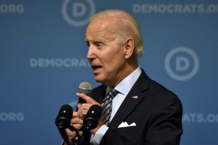 President of the United States Joe Biden delivers remarks at the 2022 DNC Summer Meeting