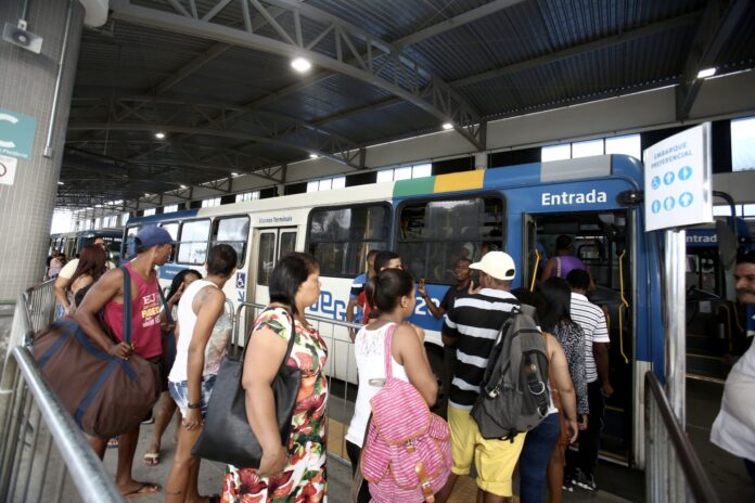 passengers at bus station in salvador