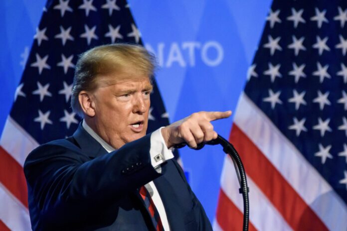 Press conference of Donald Trump, President of United States of America, during NATO ( SUMMIT 2018