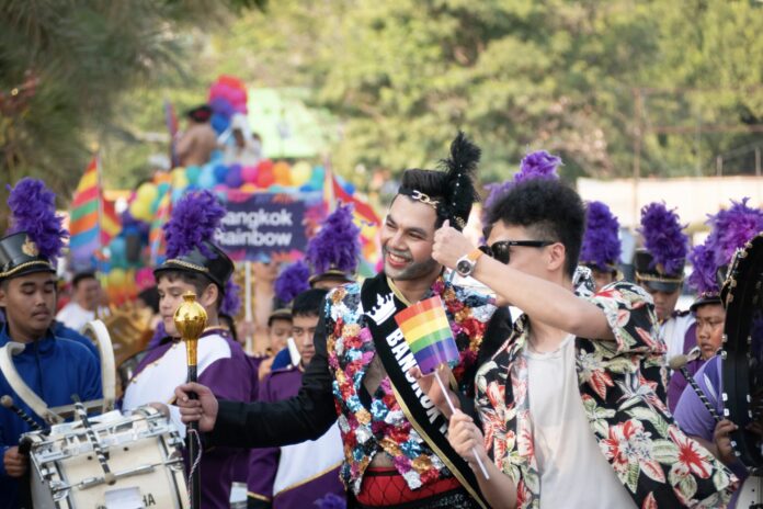 PATTAYA, THAILAND - FEBRUARY 9, 2019: LGBT oriented people take part in Pattaya Pride Rainbow Festival Parade, in Pattaya, Thailand on February 9, 2019