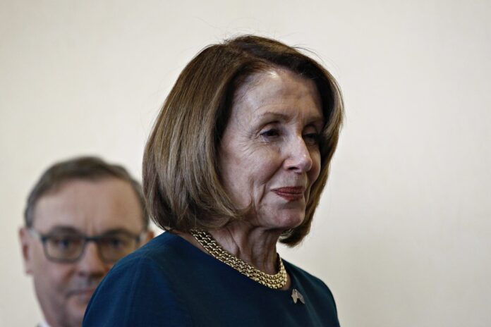 Speaker of the United States House of Representatives Nancy Pelosi in Brussels, Belgium