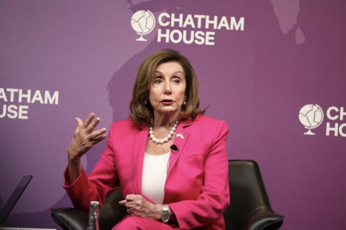 London, UK – October 14, 2024: Former speaker Nancy Pelosi at Chatham House