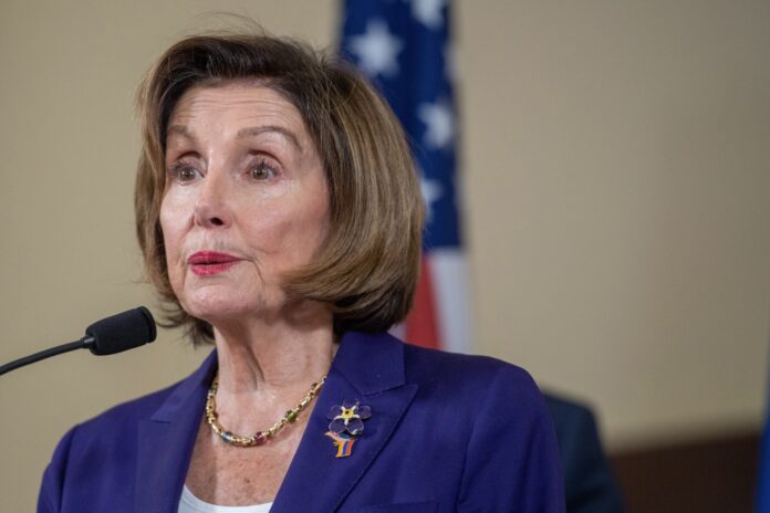 U.S. House Speaker Nancy Pelosi talks to the media during a briefing following her meeting with Armenian National Assembly Speaker Alen Simonyan, in Yerevan, Armenia.