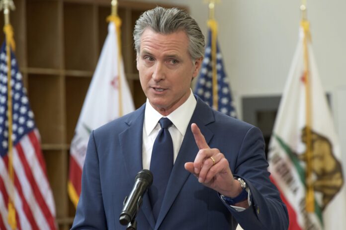 newsom raised finger copy